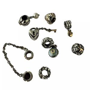 8pc PANDORA Beads two-tone
